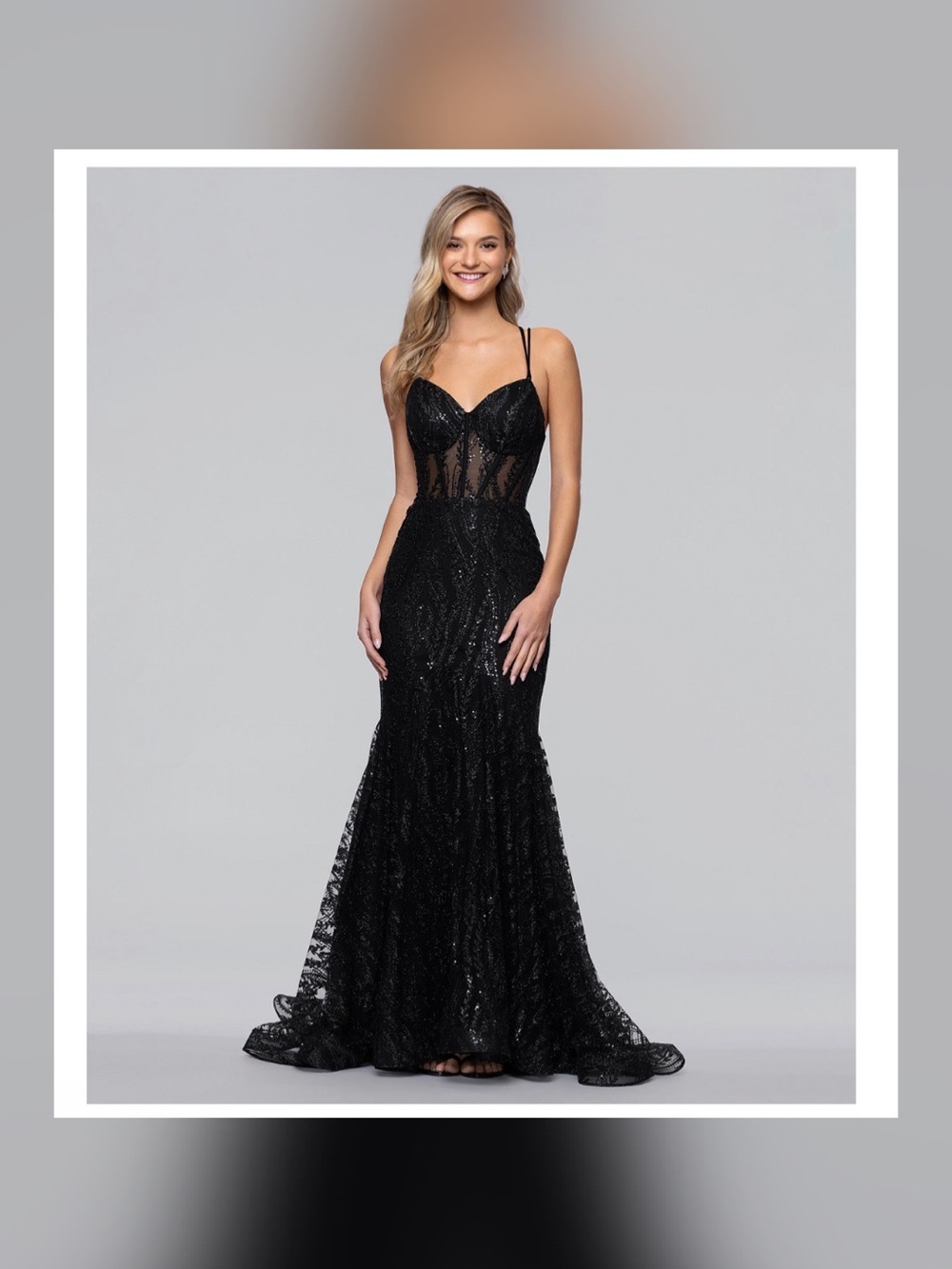 Blondie Nites Juniors' Long Sweetheart Neck Lace-Up Back Ball Gown - Size 1